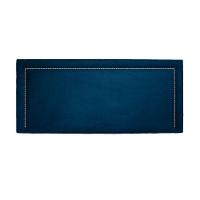 Cabeceira Queen Reta Luxo 160x60 Suede Azul - Tachas Prata - 3