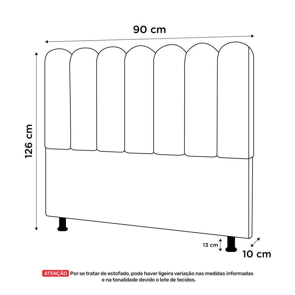 Cabeceira Cama Box Solteiro Lana 90cm Sintético Bege - Desk Design - 5