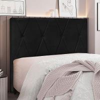 Cabeceira King 1,95m ávila Suede - Pallazio Cor Preto - 9