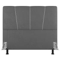 Cabeceira Cama Box Solteiro Amber 90cm Estofada Linho Cinza - Desk Design - 7