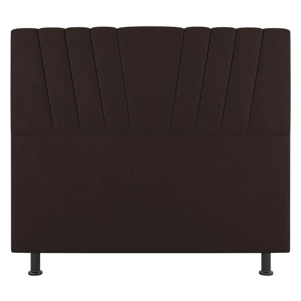 Cabeceira Cama Box Solteiro Dublin 100cm Sintético Marrom - Desk Design - 6