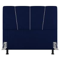Cabeceira Cama Box Casal King Size Amber 195cm Estofada Veludo Azul Marinho - Desk Design - 6