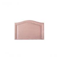 Cabeceira Solteiro Curva Luxo 90x60 Veludo Rosê - Tachas Prata - 1