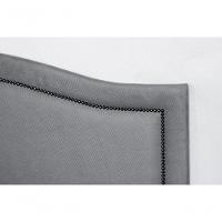 Cabeceira King Curva Luxo 193x60 Suede Cinza - Tachas Fumê