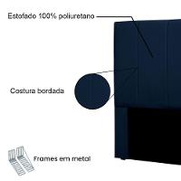 Cabeceira Solteiro 0,90m Sevilha Suede - Pallazio Cor Azul Marinho - 3