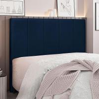 Cabeceira Solteiro 0,90m Sevilha Suede - Pallazio Cor Azul Marinho - 5