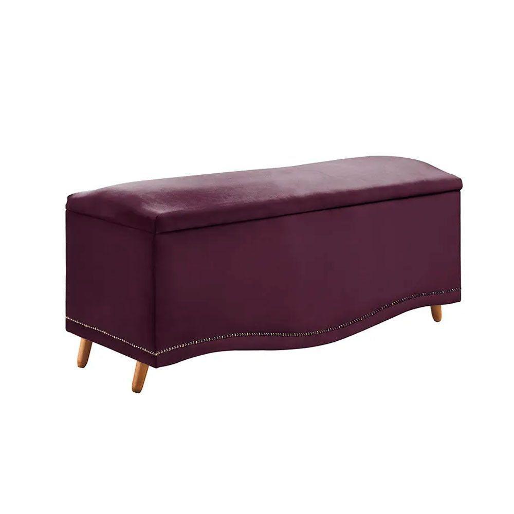 Conjunto Cabeceira E Calçadeira Holanda 140 Cm Luxor Roxo Speciale Home Roxo - 6