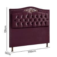Conjunto Cabeceira E Calçadeira Holanda 140 Cm Luxor Roxo Speciale Home Roxo - 7