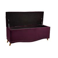 Conjunto Cabeceira E Calçadeira Holanda 140 Cm Luxor Roxo Speciale Home Roxo - 9