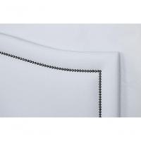 Cabeceira Casal Curva Luxo 140x60 Courino Branco - Tachas Fumê