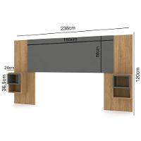 Cabeceira Extensível Solteiro Casal Com 2 Mesas Lateral Japão V02 Nature/Alasca - 3