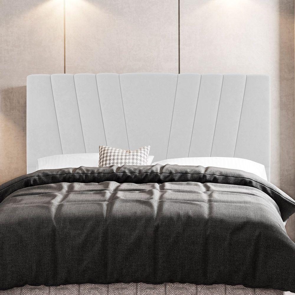 Cabeceira Cama Box Casal Queen Size Dublin 160cm Sintético Branco - Desk Design - 7