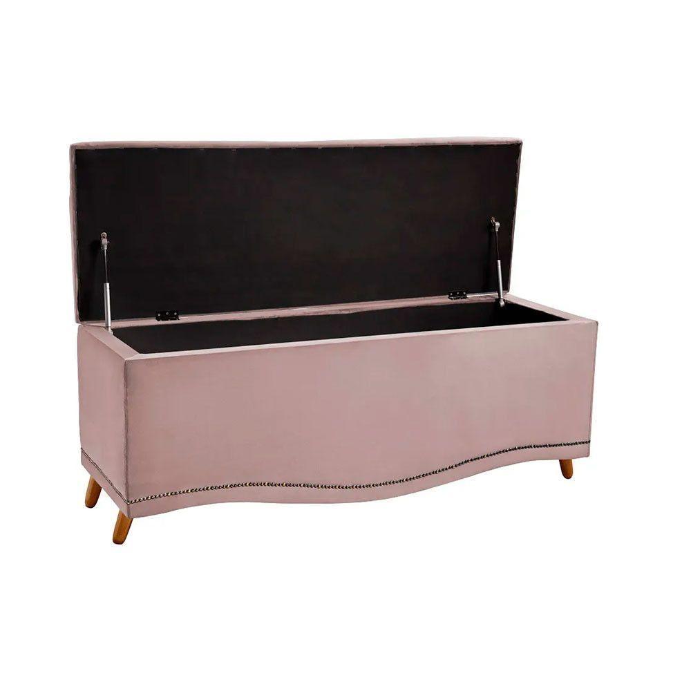 Conjunto Cabeceira E Calçadeira Holanda 140 Cm Luxor Rosê Speciale Home Rose - 5