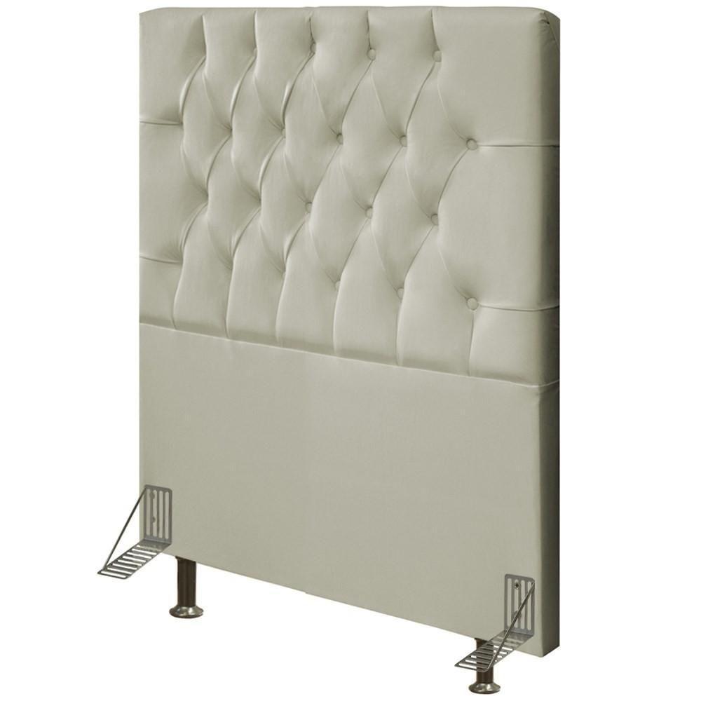 Cabeceira Cama Box Solteiro 90Cm Diamante Sintético J02 Bege - 1