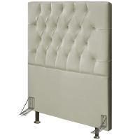 Cabeceira Cama Box Solteiro 90Cm Diamante Sintético J02 Bege - 1