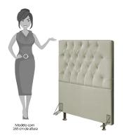 Cabeceira Cama Box Solteiro 90Cm Diamante Sintético J02 Bege - 2