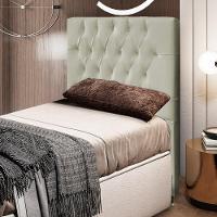 Cabeceira Cama Box Solteiro 90Cm Diamante Sintético J02 Bege - 6