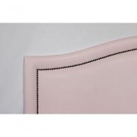 Cabeceira Queen Curva Luxo 160x60 Courino Rosa - Tachas Fumê