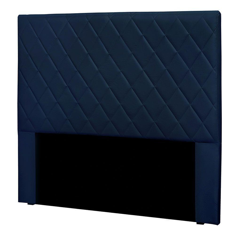 Cabeceira Casal 1,40m Córdoba Suede Azul Marinho - Pallazio - 4