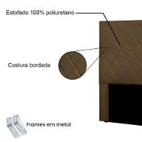 Cabeceira Casal 1,40m Córdoba Suede Caramelo - Pallazio - 3