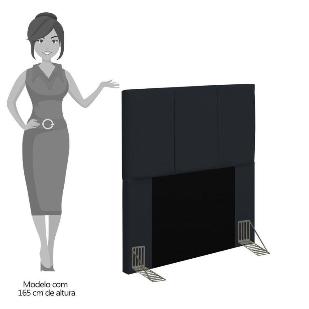 Cabeceira Cama Box Solteiro 90Cm Pérola W01 Corano Preto - 2