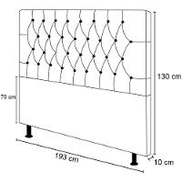 Cabeceira Cama Box Casal King 195Cm Diamante Veludo J02 Preto - 3