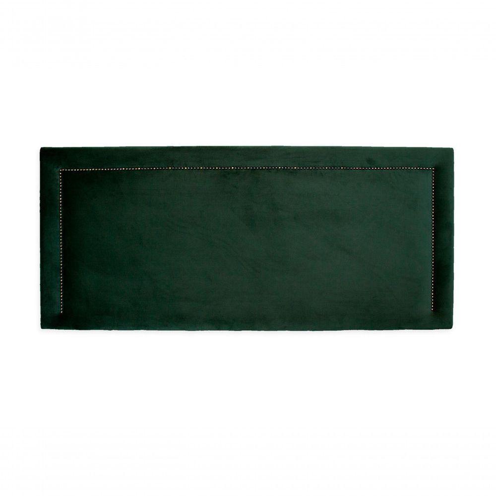 Cabeceira Queen Reta Luxo 160x60 Veludo Verde - Tachas Fumê - 2