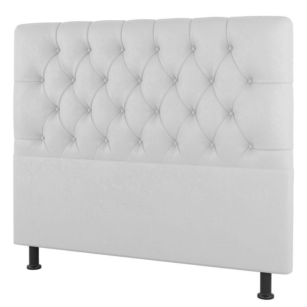 Cabeceira Cama Box Solteiro Nice 90cm Sintético Branco - Desk Design - 1
