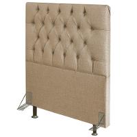 Cabeceira Cama Box Solteiro 90Cm Diamante Linho J02 Bege - 1