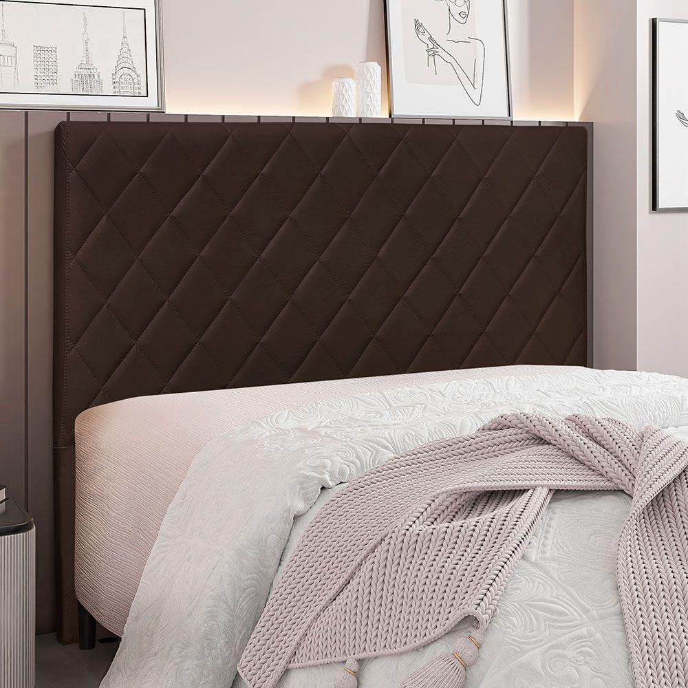 Cabeceira Solteiro 0,90m Córdoba Suede - Pallazio Cor Marrom - 5