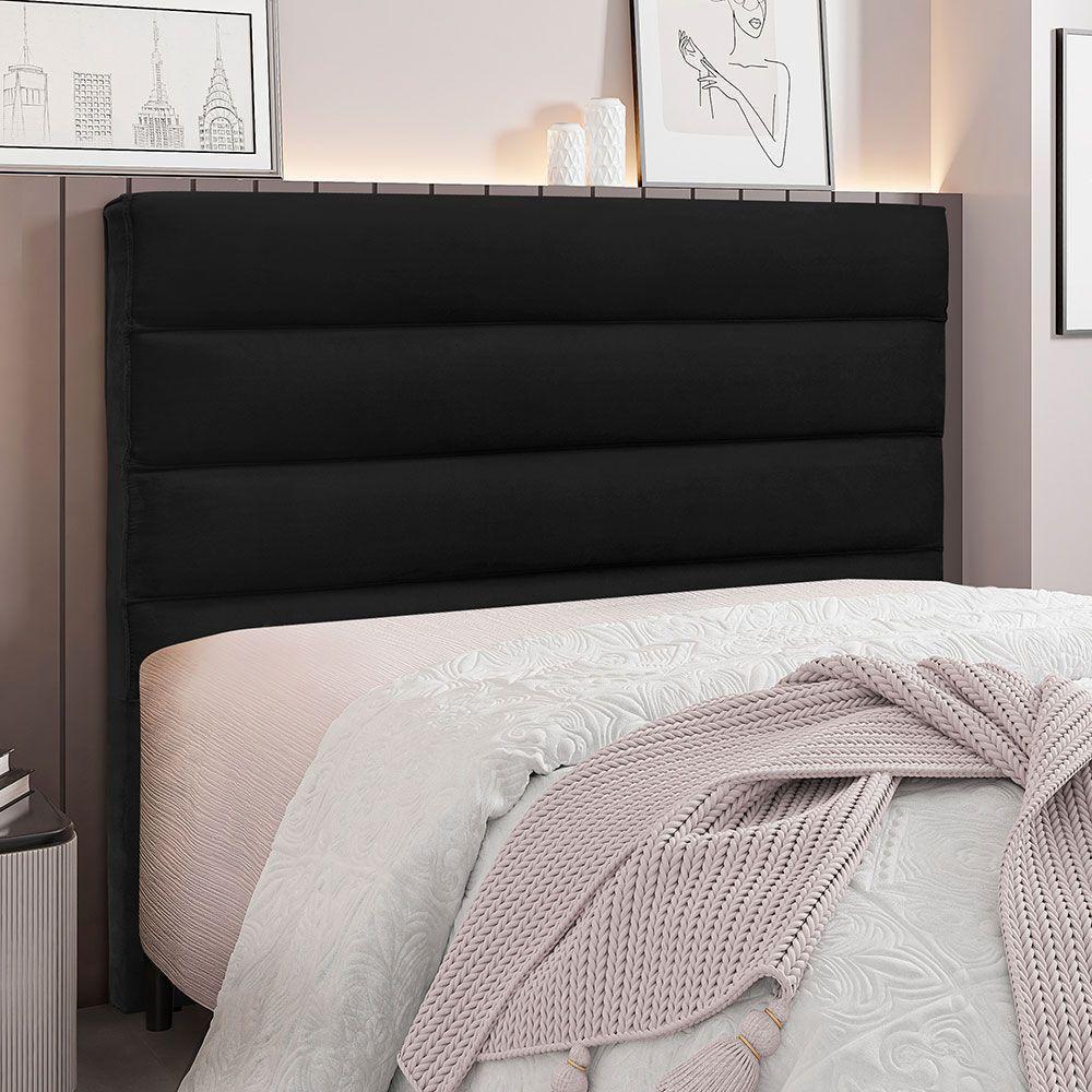 Cabeceira Solteiro 0,90m Las Palmas Suede - Pallazio Cor Preto - 5