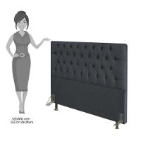 Cabeceira Cama Box Casal 160Cm Diamante Linho J02 Cinza Escuro - 2