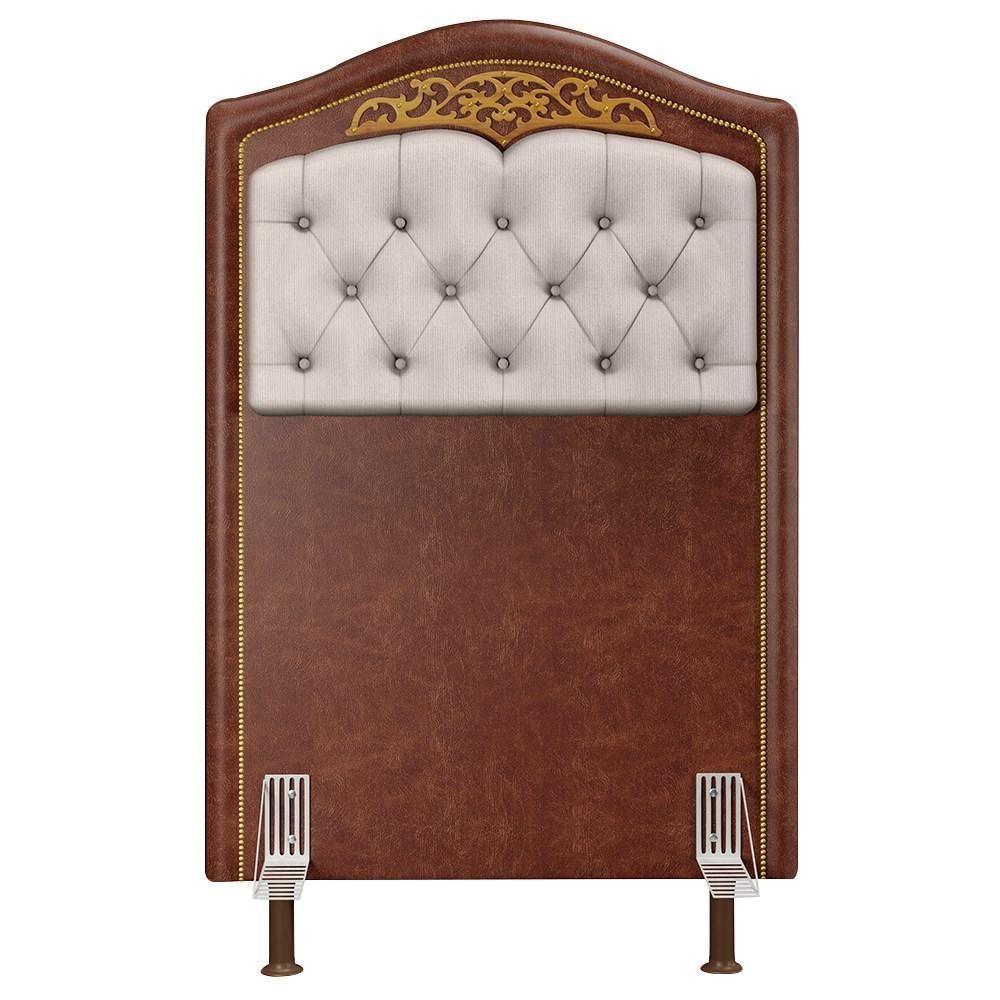 Cabeceira Cama Box Solteiro 90Cm Imperial J02 Facto Marrom/Bege - 5