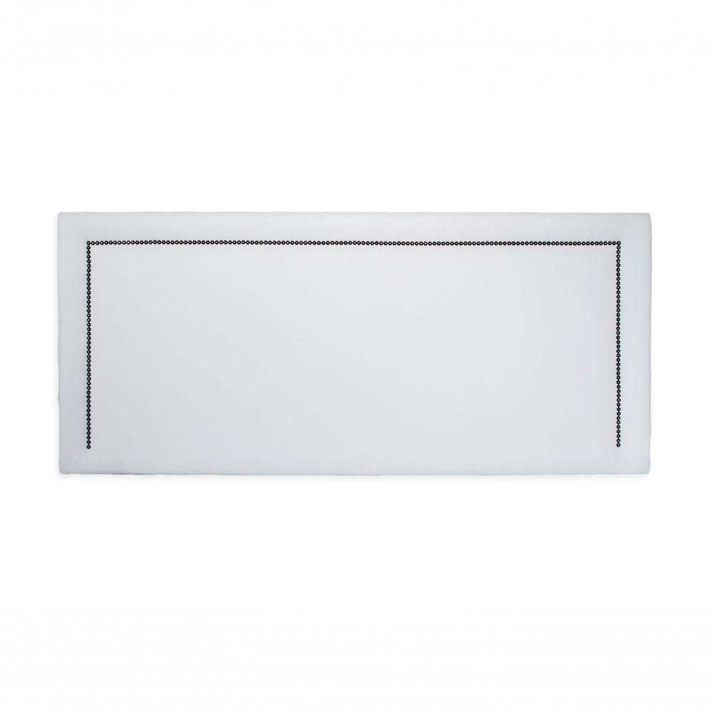 Cabeceira King Reta Luxo 193x60 Courino Branco - Tachas Fumê - 2