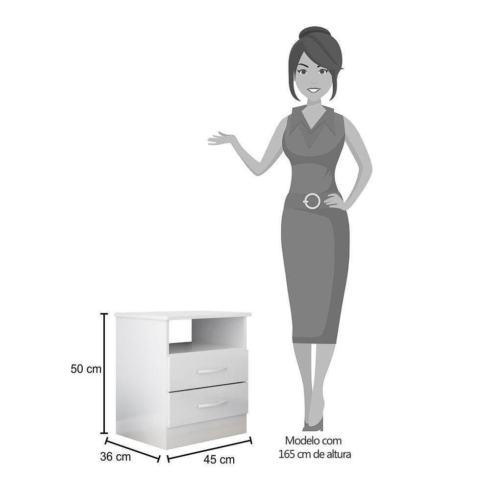 Cabeceira Cama Box Solteiro 90Cm Greta Corano Bege E 1 Mesa De Cabeceira Flex Dm1 Branco - 3