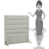 Cabeceira Cama Box Solteiro 90Cm Greta Corano Bege E 1 Mesa De Cabeceira Flex Dm1 Branco - 5