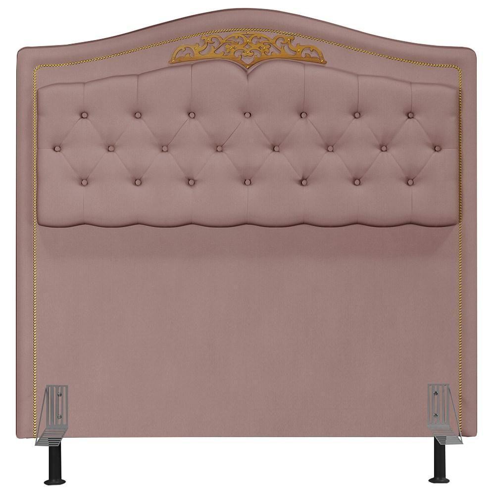 Cabeceira Cama Box Casal Queen 160Cm Imperial Veludo J02 Rosê - 3