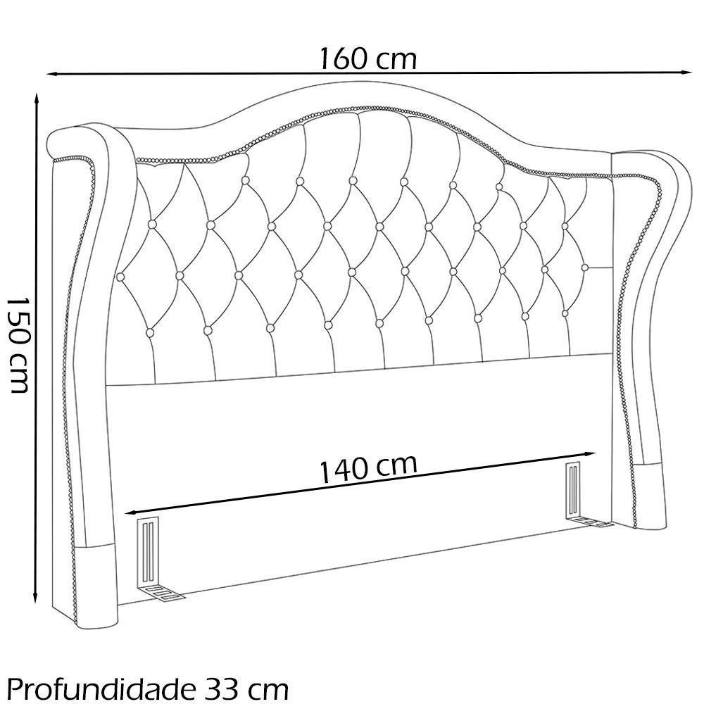 Cabeceira Casal 140 Cm Monacc Linho Sl 74 Peer Sl 74 - 5