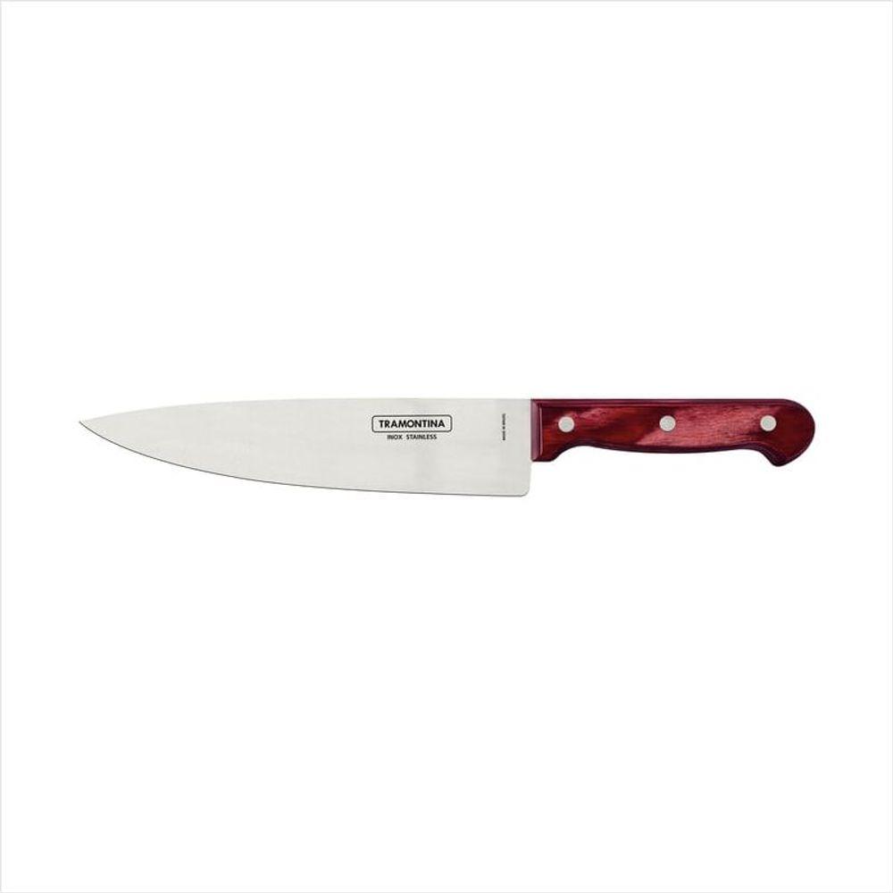 Faca Chef Inox 8 Polywood Vermelho Tramontina - 1