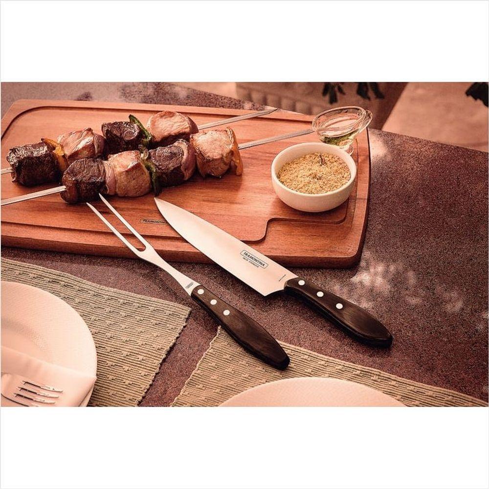 Faca Carne Inox 8 Polywood Castanho Tramontina - 2