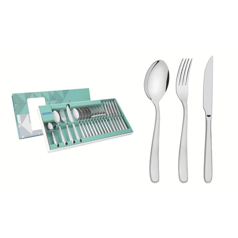 Faqueiro Tramontina Maresias Inox com Facas para Churrasco 24 Peças - 1
