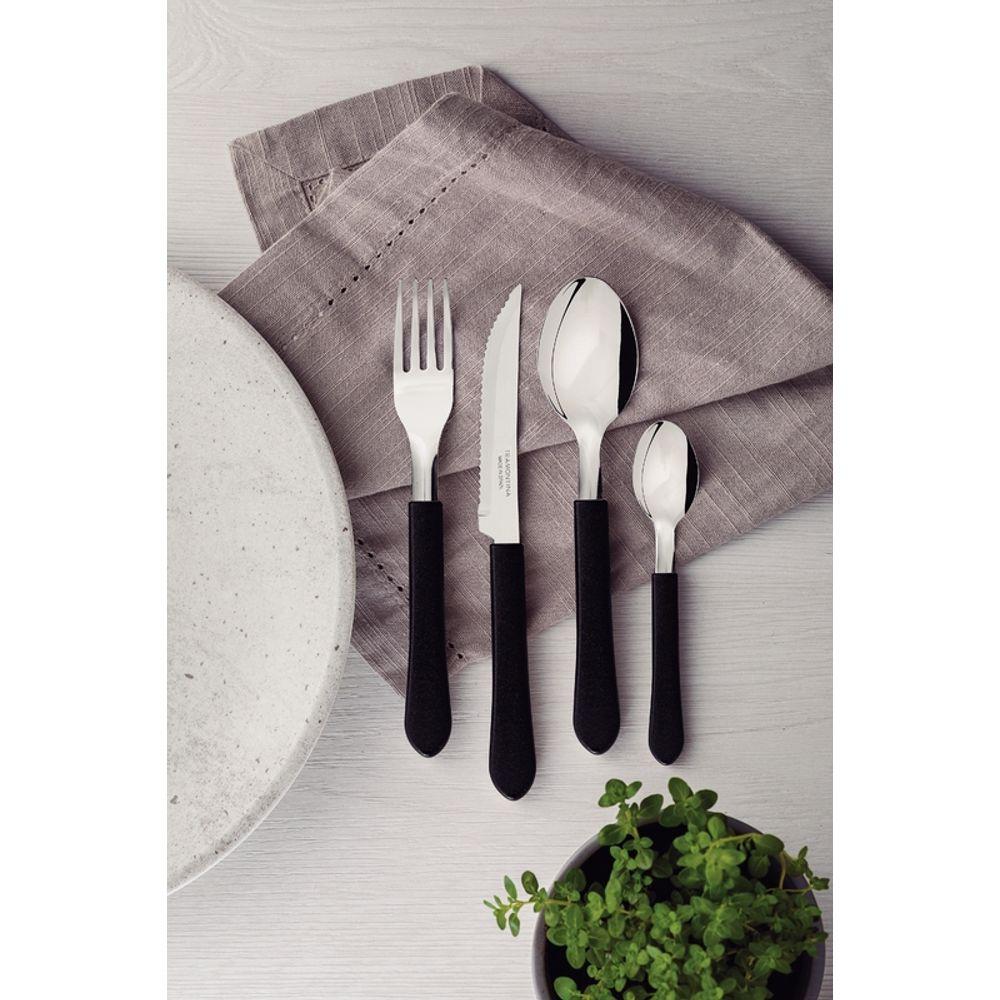 Faqueiro Tramontina Leme Inox Preto 24 Peças com Pote Plástico - 2