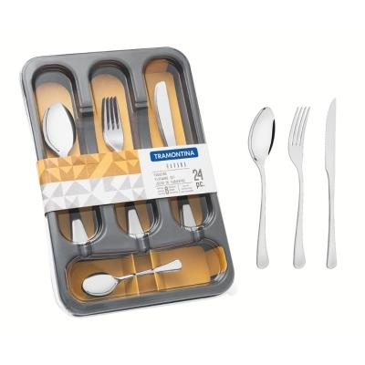 Faqueiro Tramontina Havana Inox com Facas para Churrasco e Gaveteiro 24 Peças