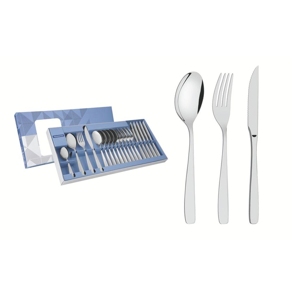 Faqueiro Tramontina Cosmos Inox com Facas para Churrasco 24 Peças - 1