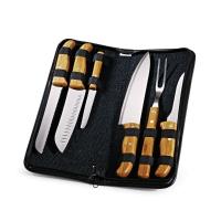 Conjunto De Facas Inox/Bambu Com Estojo Frankfurt - 7 Pçs Welf - 1