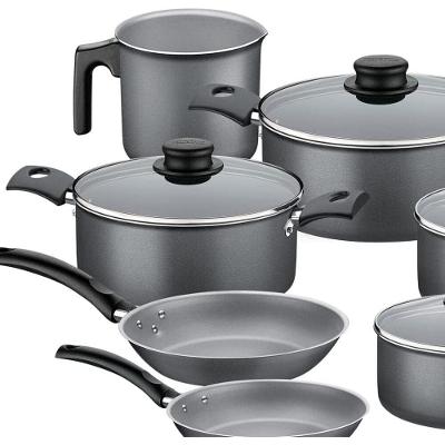 Jogo de Panelas Tramontina Turim Antiaderente Chumbo 7 Peças