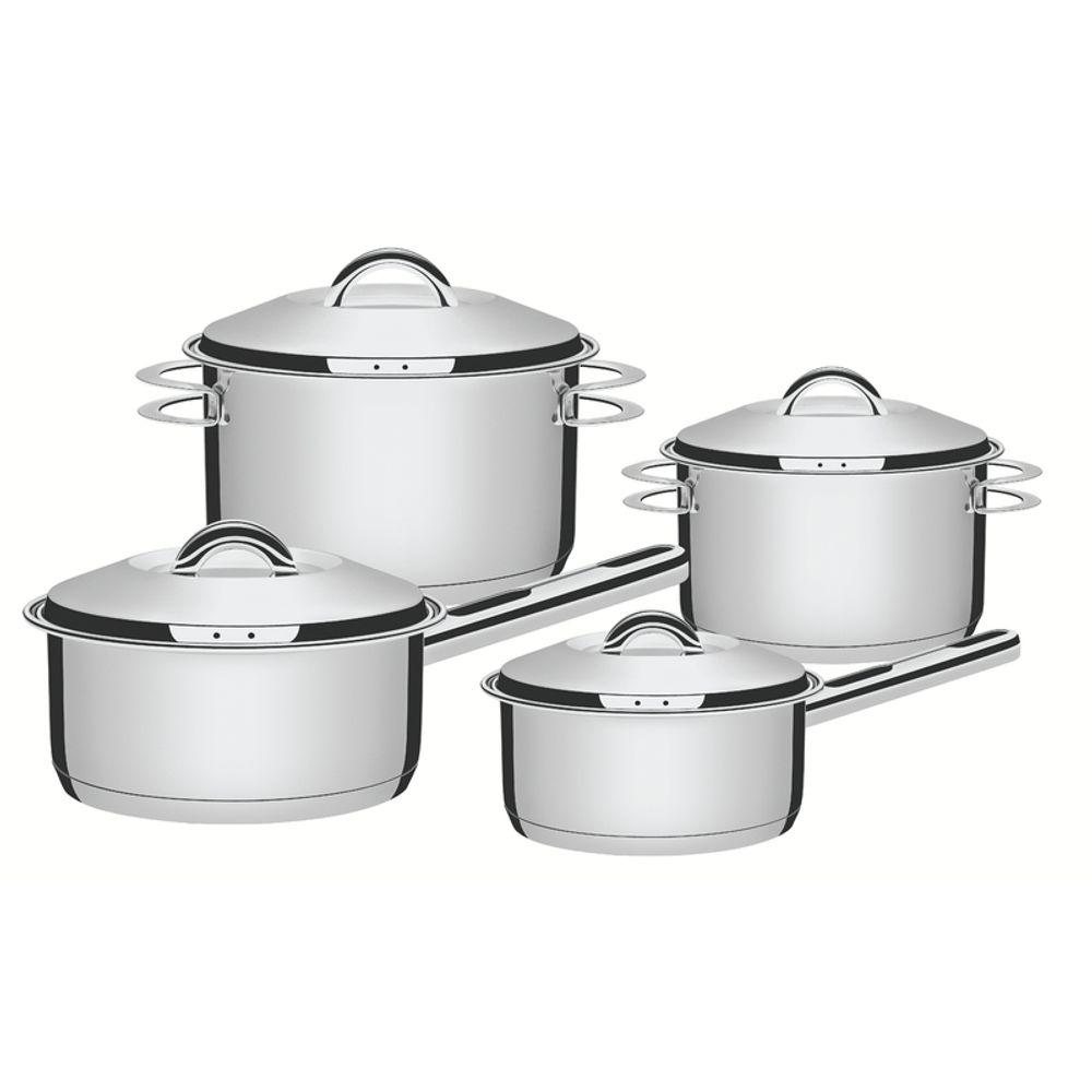 Jogo de Panelas Tramontina Solar Inox com Fundo Triplo 4 Peças - 1