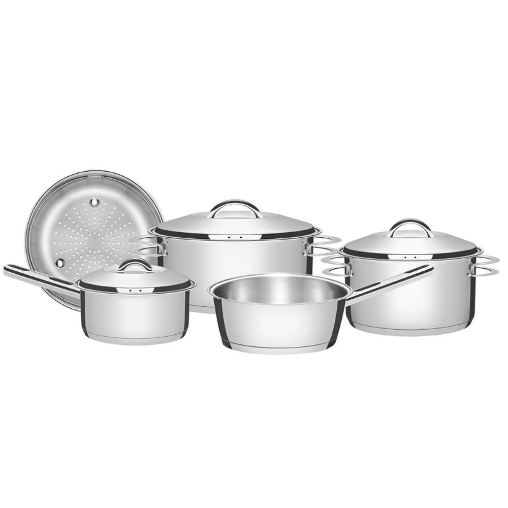 Jogo de Panelas Tramontina Solar Inox Fundo Triplo 5 Peças - 1