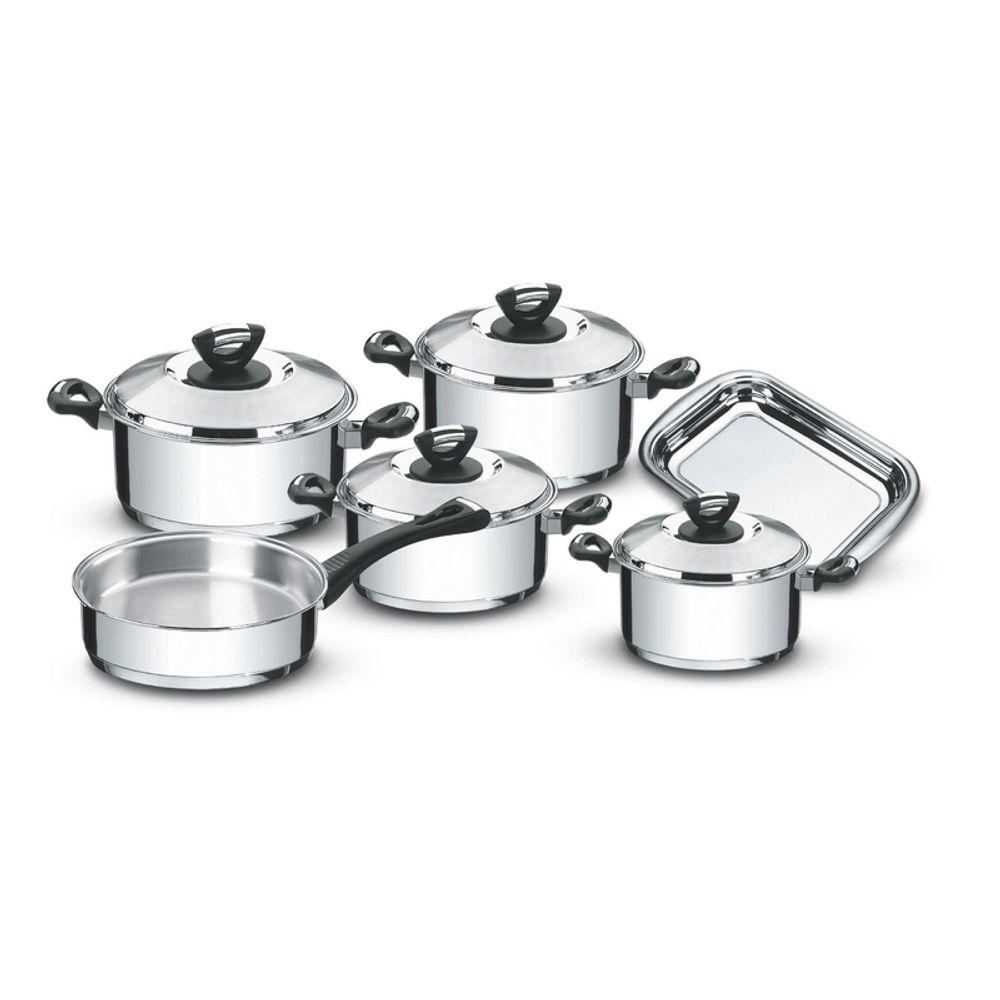 Jogo de Panelas Tramontina Solar Inox Cabos e Alças Baquelite 6 Peças - 1