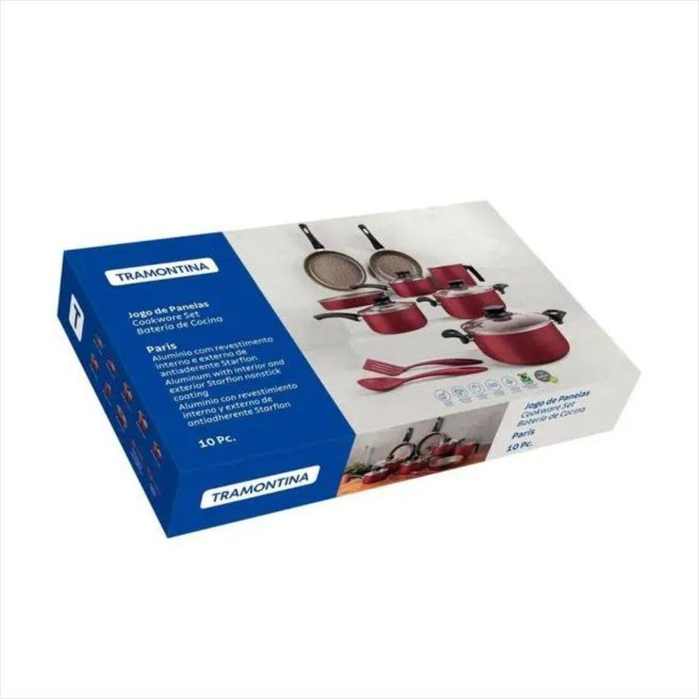 Jogo de Panelas Tramontina Paris Vermelho 10 Peças - 4